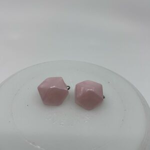 Vintage Pink iridescent acrylic clip on Earrings